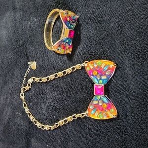 Betsy Johnson Bow Necklace and bangle